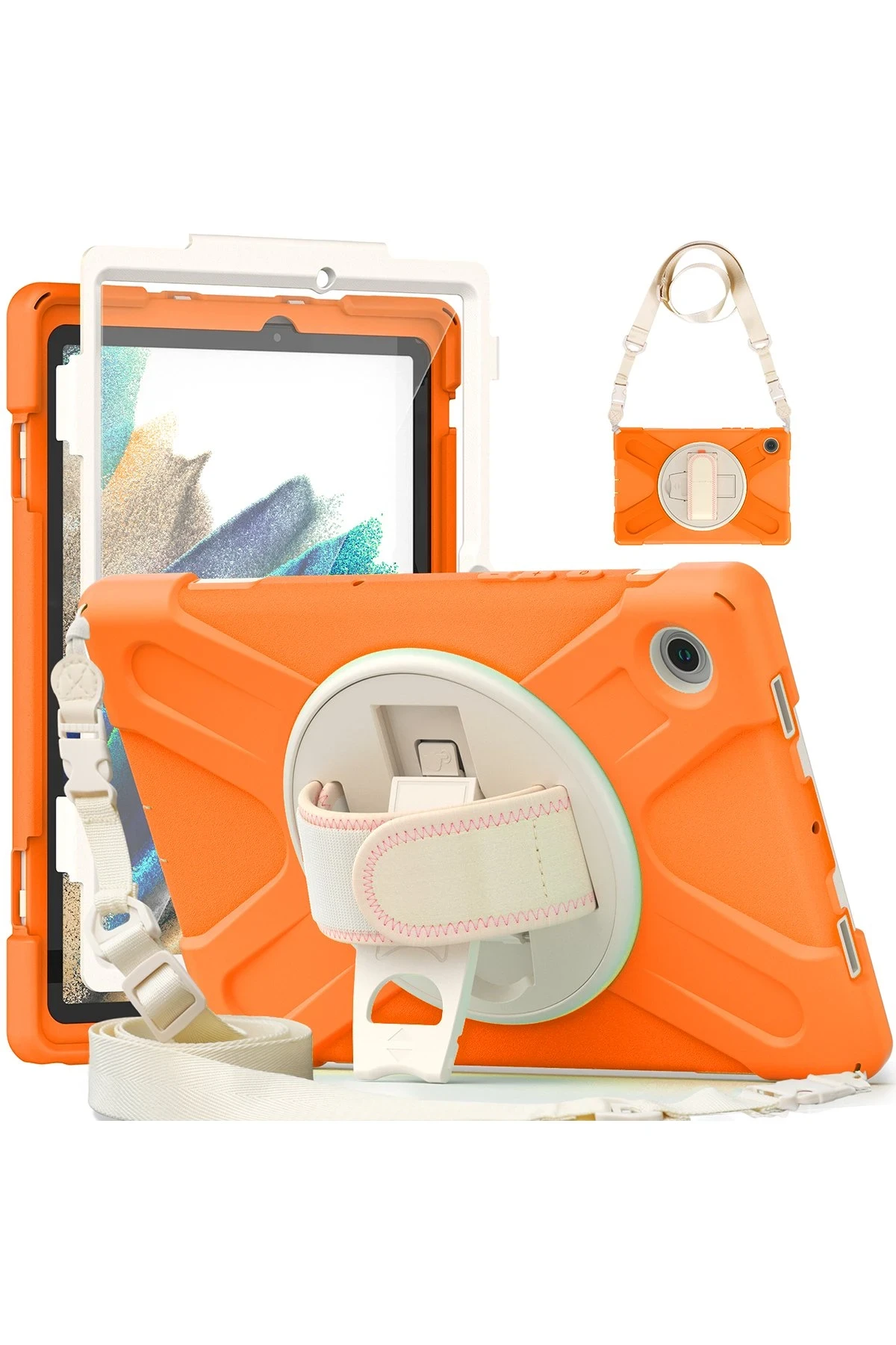 Newface Samsung Galaxy X200 Tab A8 10.5 Kılıf Amazing Tablet Kapak - Turuncu