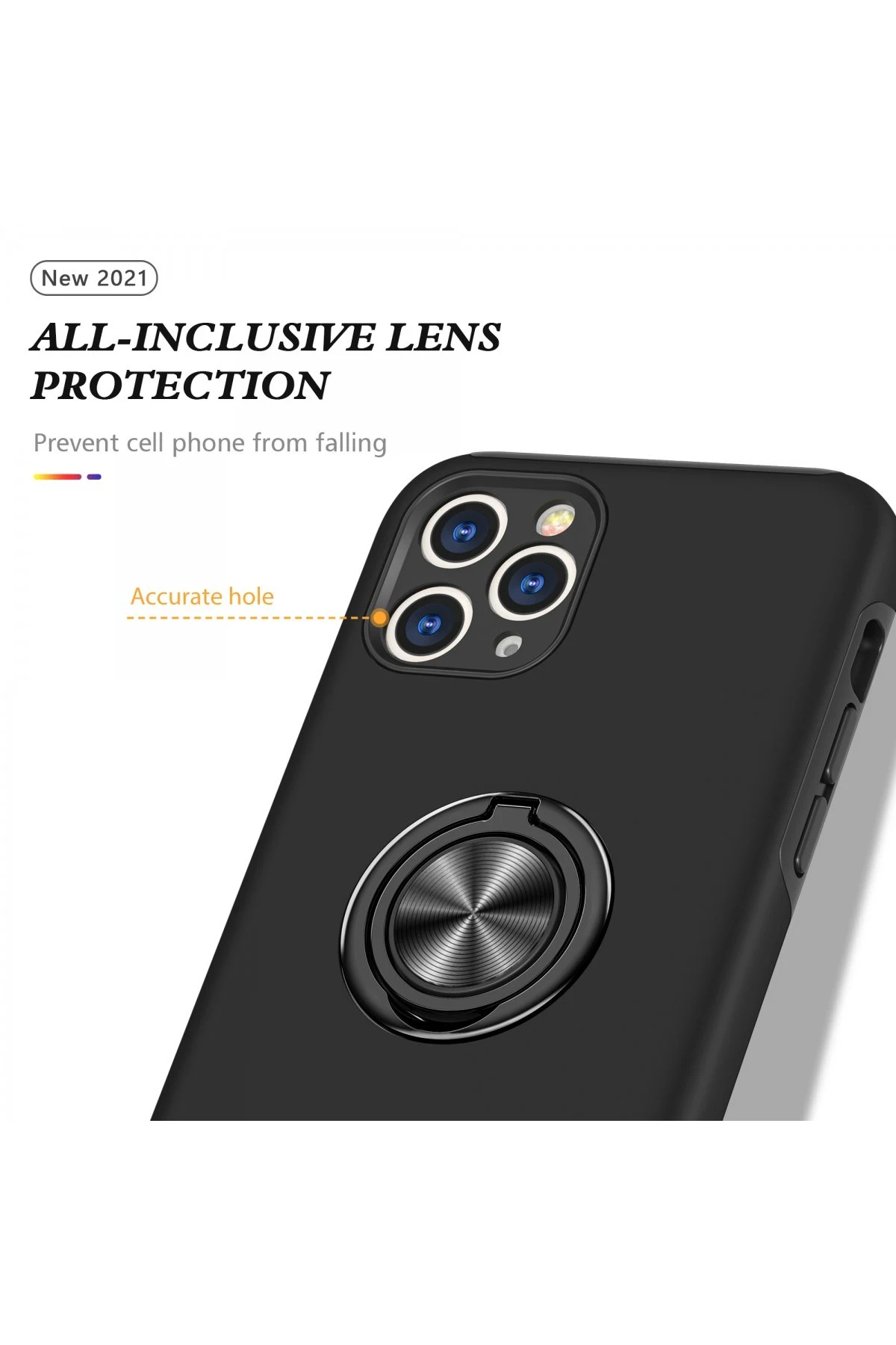 Newface Apple iPhone 11 Pro Kılıf Elit Yüzüklü Kapak - Siyah — görsel 4