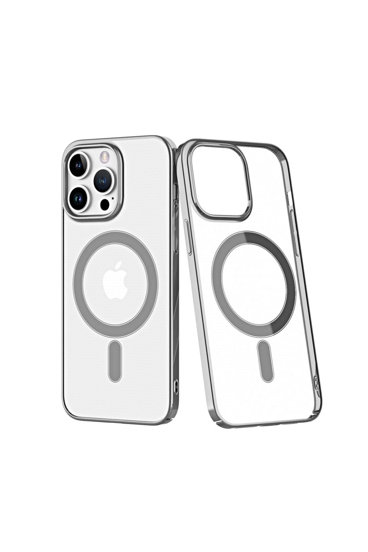 Newface iPhone 14 Pro Kılıf Element Magneticsafe Sert Kapak - Gümüş