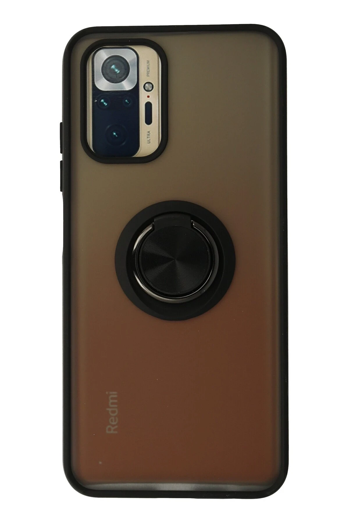 Newface Xiaomi Redmi Note 10 Kılıf Montreal Yüzüklü Silikon Kapak - Siyah