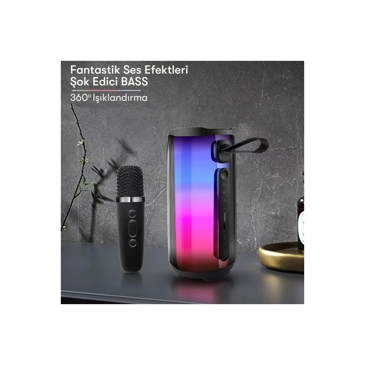 Newface Pluse 5 Mikrofonlu RGB Kablosuz Hoparlör - Siyah — görsel 8