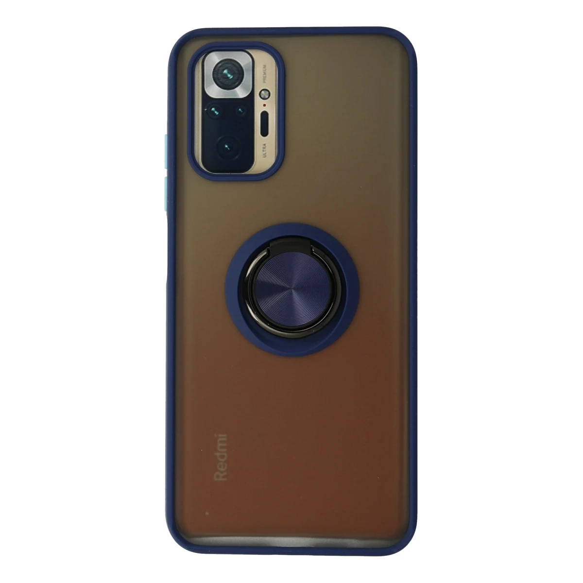 Newface Xiaomi Redmi Note 10 Kılıf Montreal Yüzüklü Silikon Kapak - Lacivert