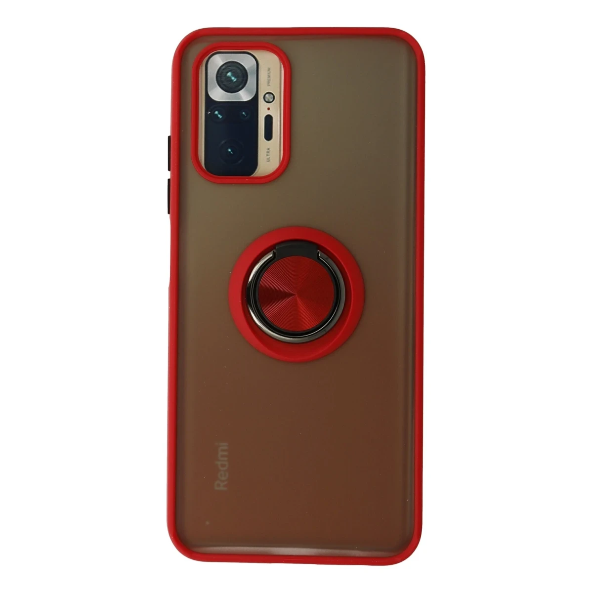 Newface Xiaomi Redmi Note 10 Kılıf Montreal Yüzüklü Silikon Kapak - Kırmızı