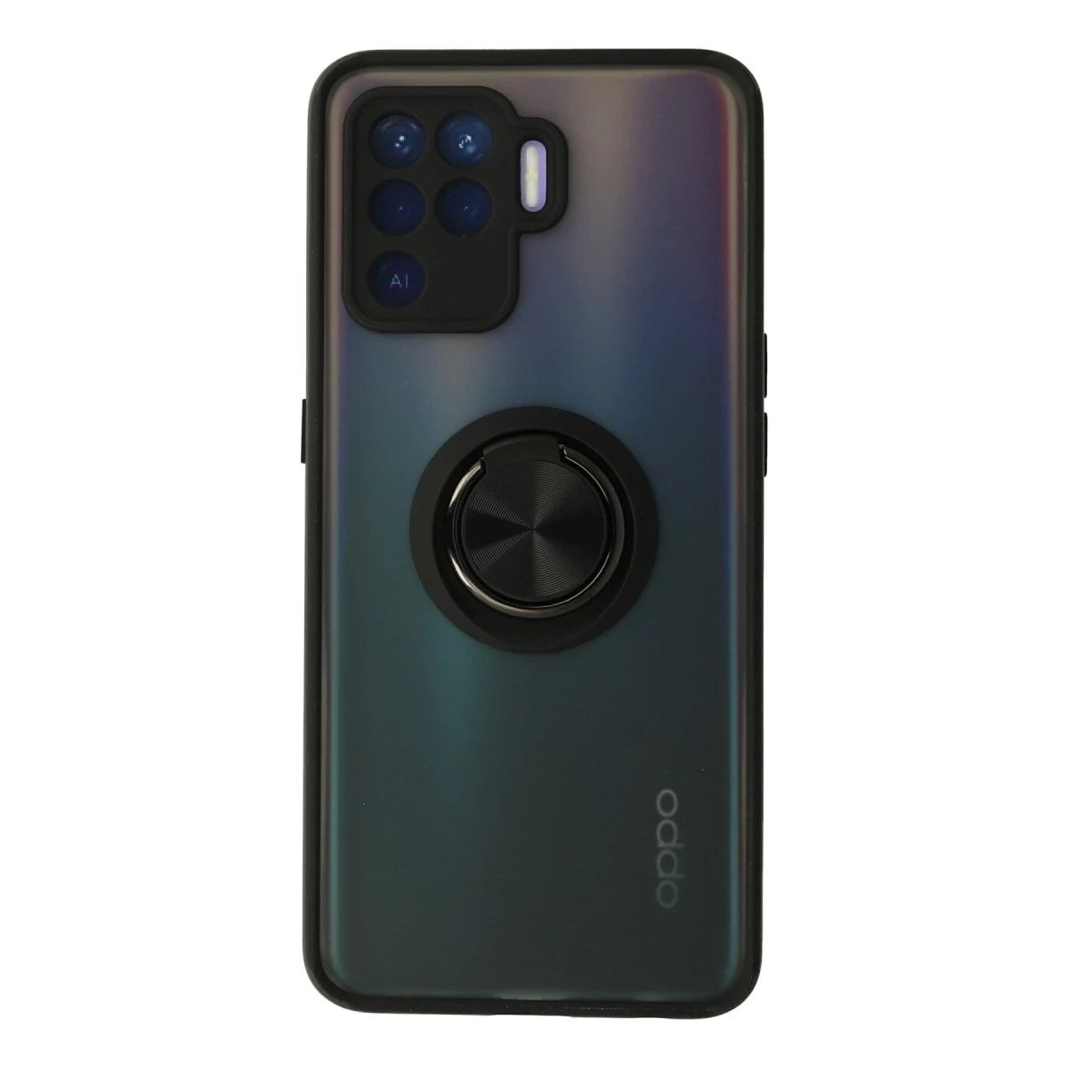 Newface Oppo Reno 5 Lite Kılıf Montreal Yüzüklü Silikon Kapak - Siyah — görsel 4