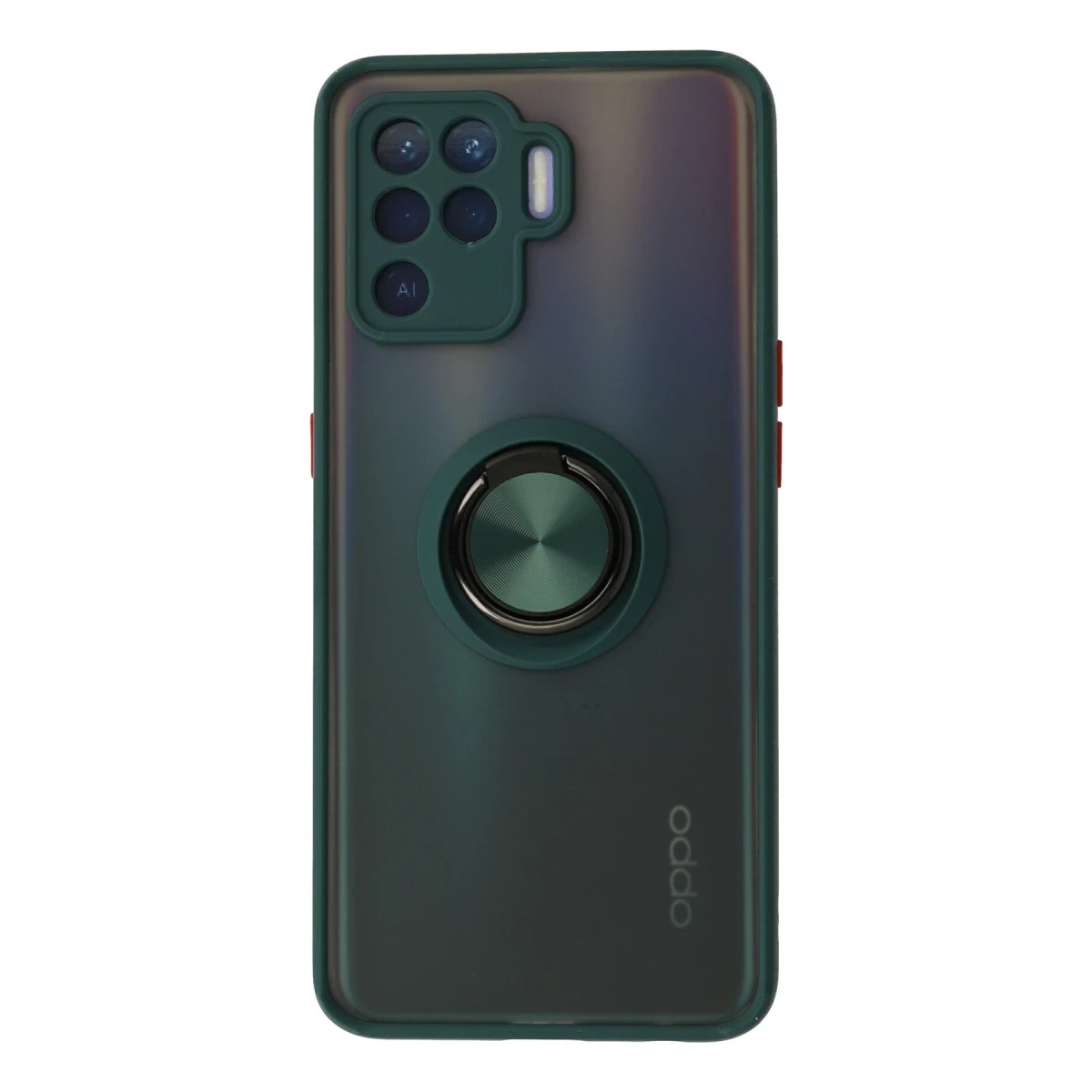 Newface Oppo Reno 5 Lite Kılıf Montreal Yüzüklü Silikon Kapak - Yeşil
