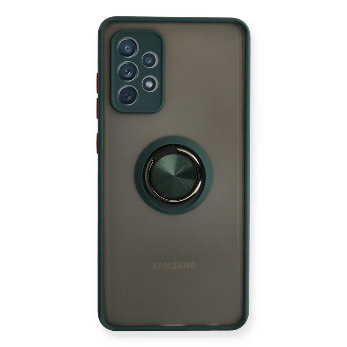 Newface Samsung Galaxy A32 Kılıf Montreal Yüzüklü Silikon Kapak - Yeşil