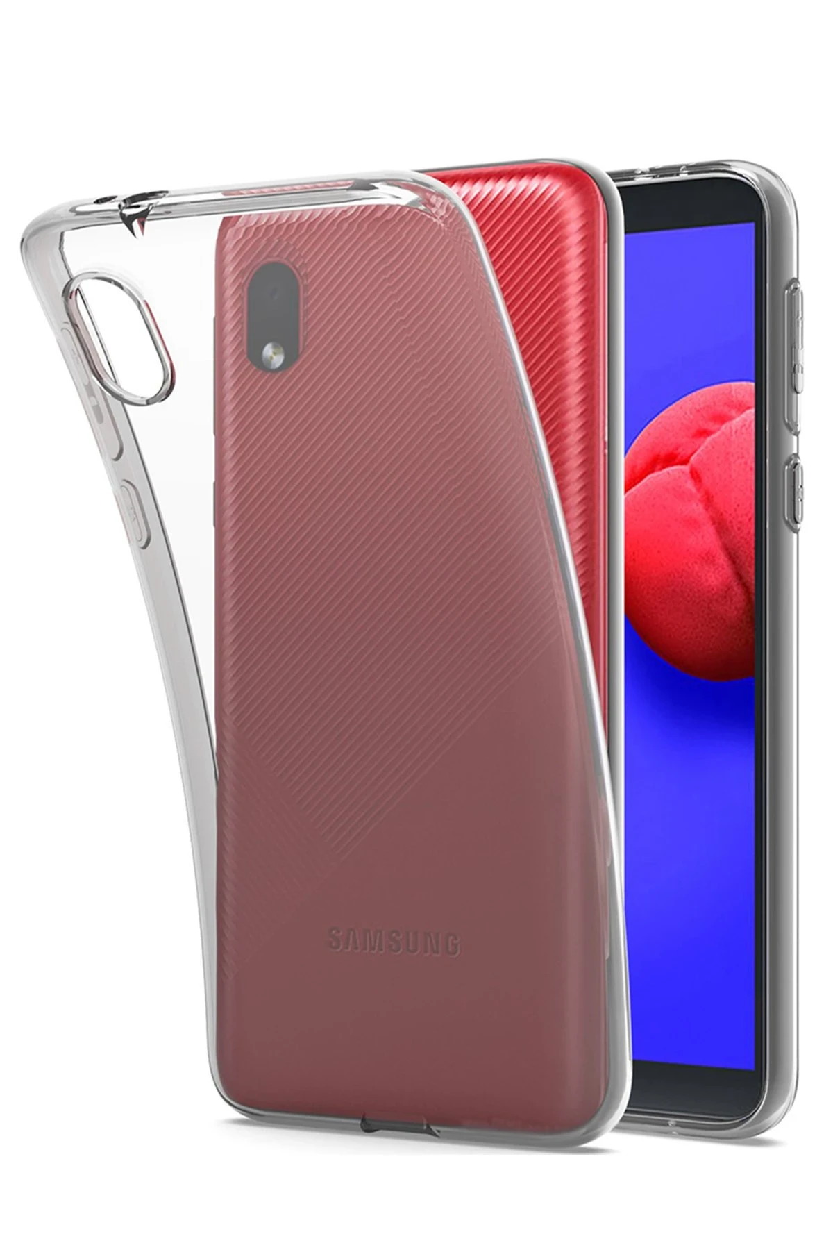 Newface Samsung Galaxy A01 Core Kılıf Deluxe 2mm Şeffaf Silikon — görsel 3