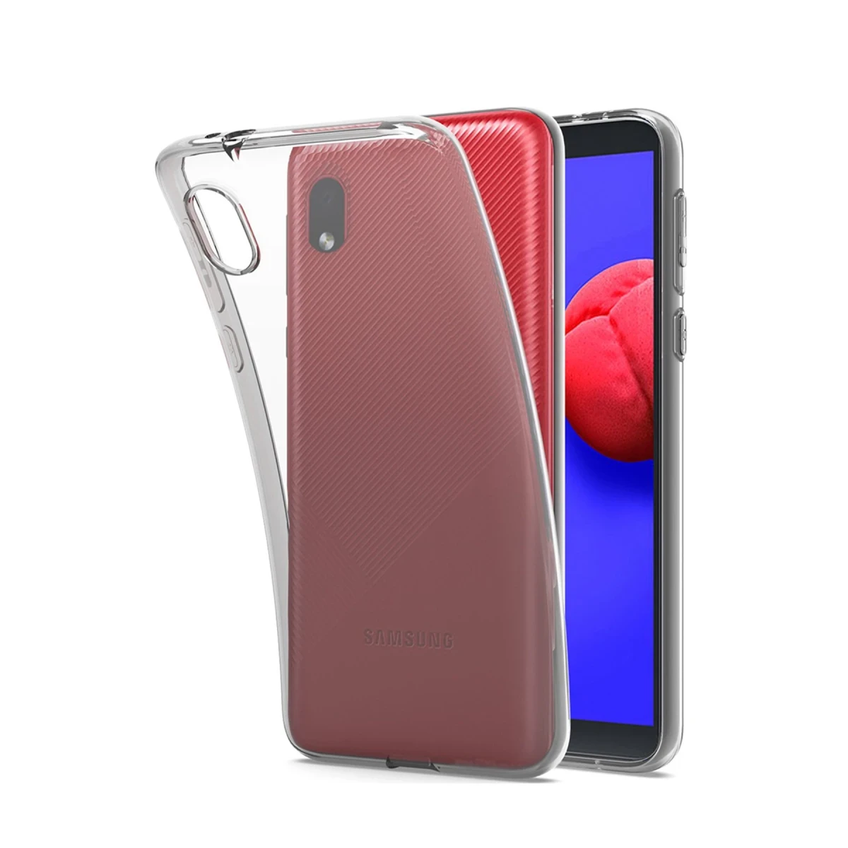 Newface Samsung Galaxy A01 Core Kılıf Deluxe 2mm Şeffaf Silikon — görsel 6