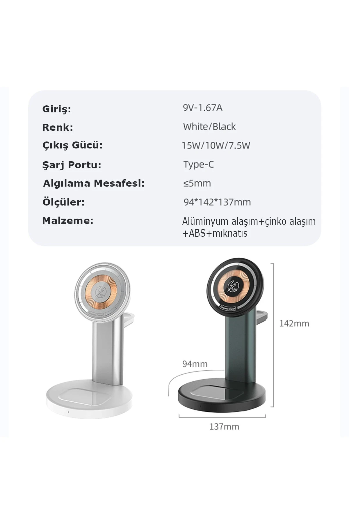 Newface S36-A 3in1 Kablosuz Şarj Masaüstü Set - Siyah — görsel 7