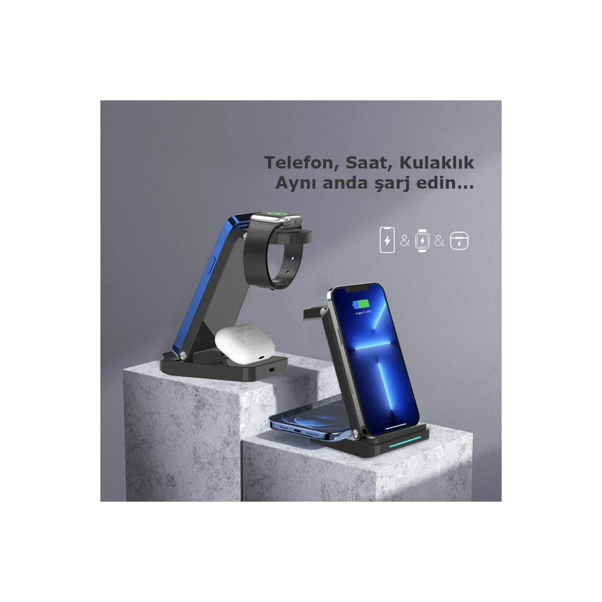 Newface S90 4in1 Kablosuz Şarj Masaüstü Set - Siyah — görsel 9