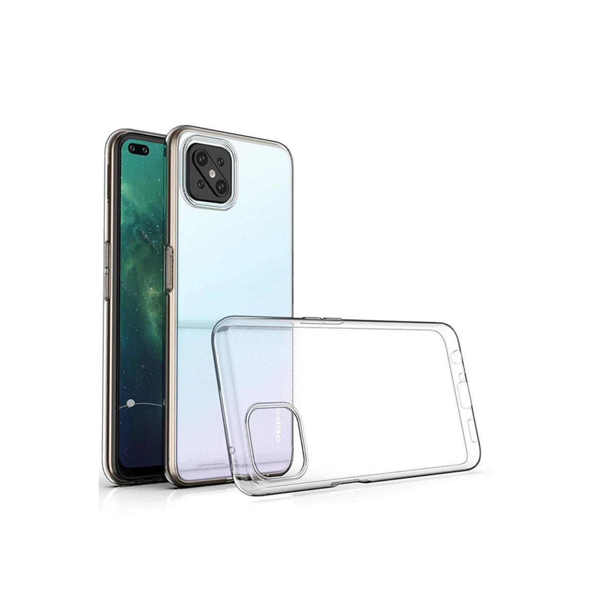 Newface Oppo Reno 4 Lite Kılıf Deluxe 2mm Şeffaf Silikon — görsel 4