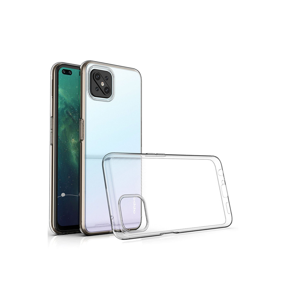 Newface Oppo Reno 4 Lite Kılıf Deluxe 2mm Şeffaf Silikon — görsel 7