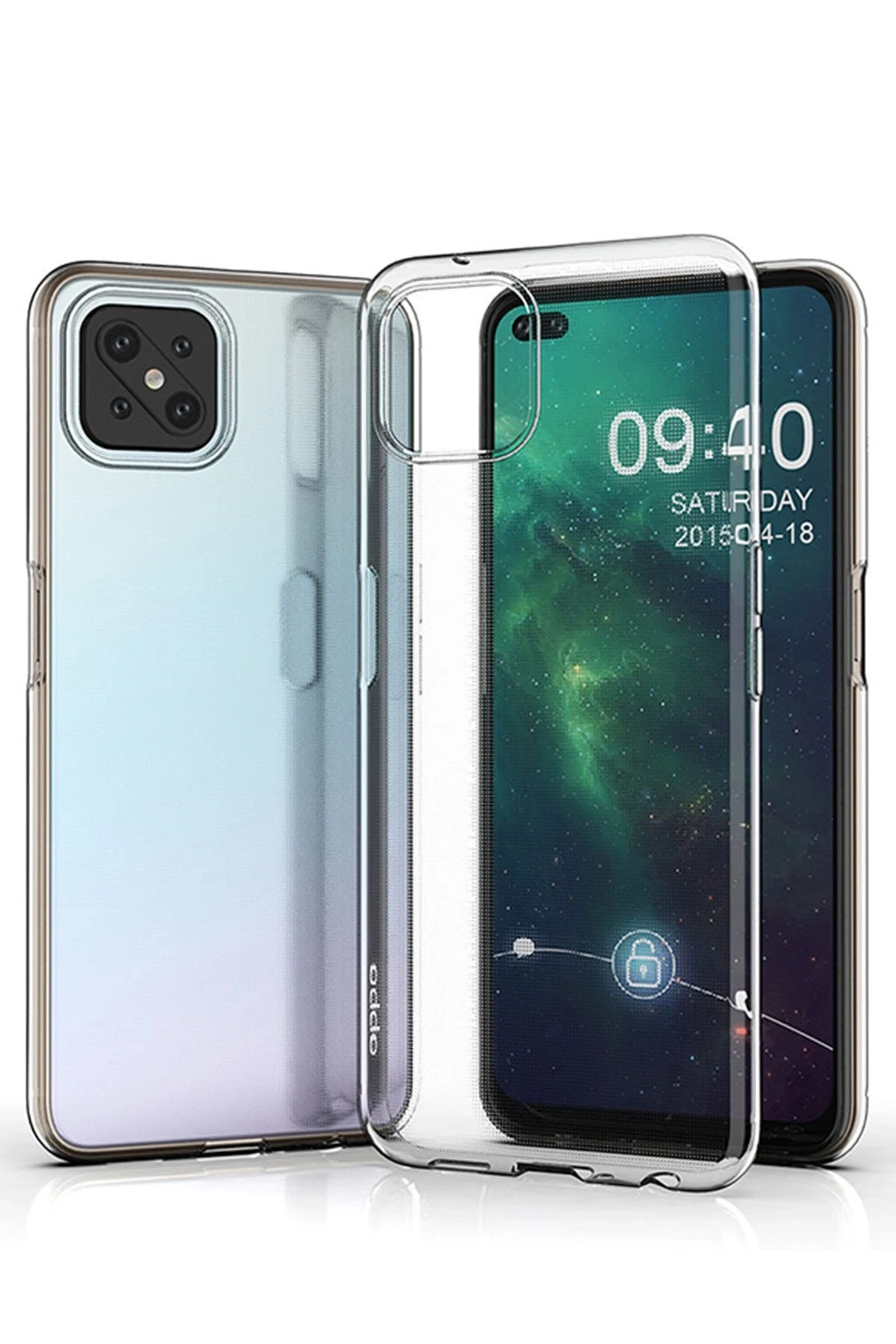 Newface Oppo Reno 4 Lite Kılıf Deluxe 2mm Şeffaf Silikon — görsel 2