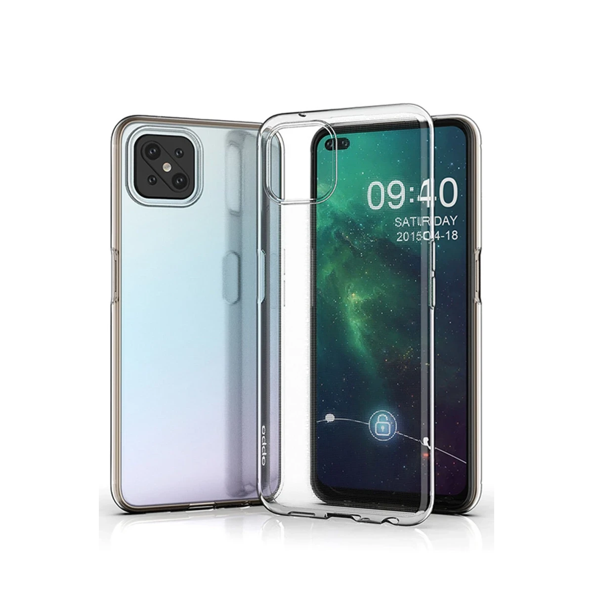 Newface Oppo Reno 4 Lite Kılıf Deluxe 2mm Şeffaf Silikon — görsel 5