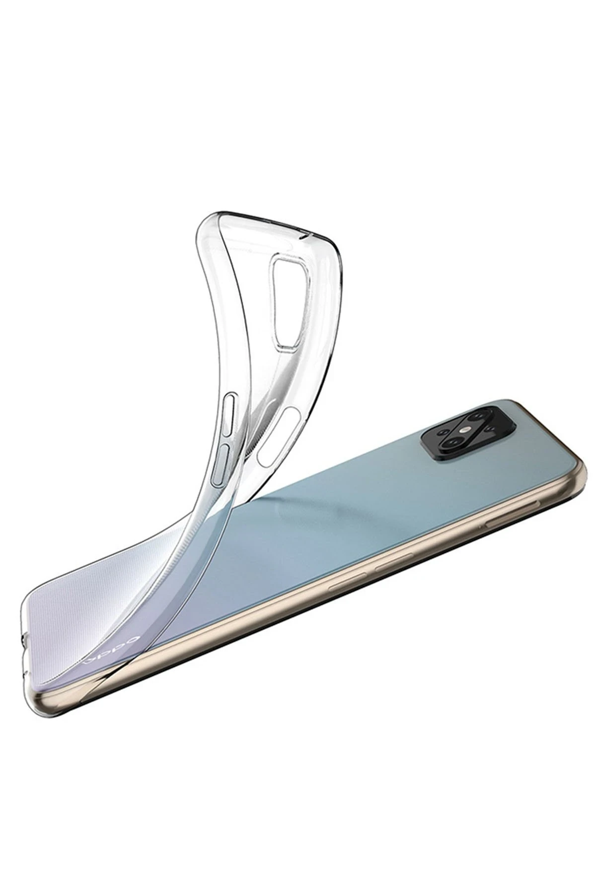 Newface Oppo Reno 4 Lite Kılıf Deluxe 2mm Şeffaf Silikon — görsel 3