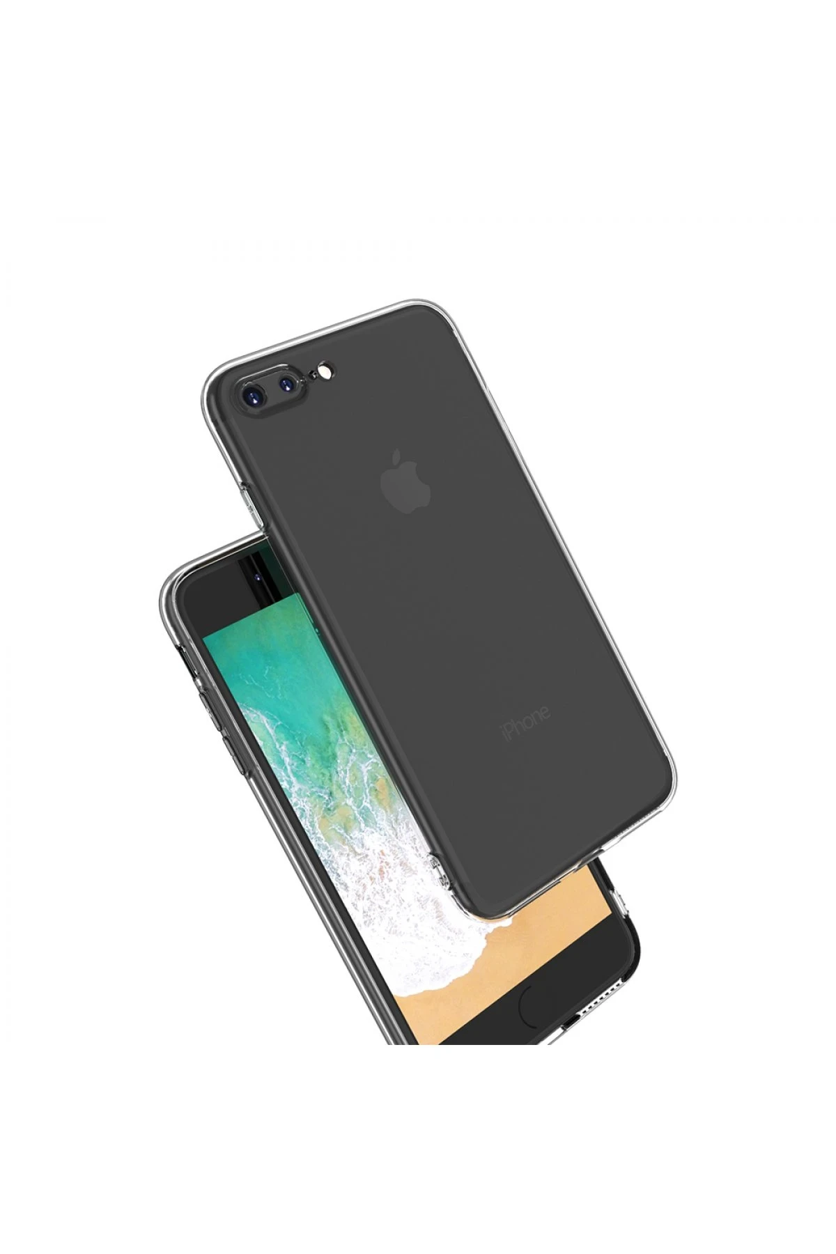 Newface Apple iPhone 8 Plus Kılıf Deluxe 2mm Şeffaf Silikon — görsel 2