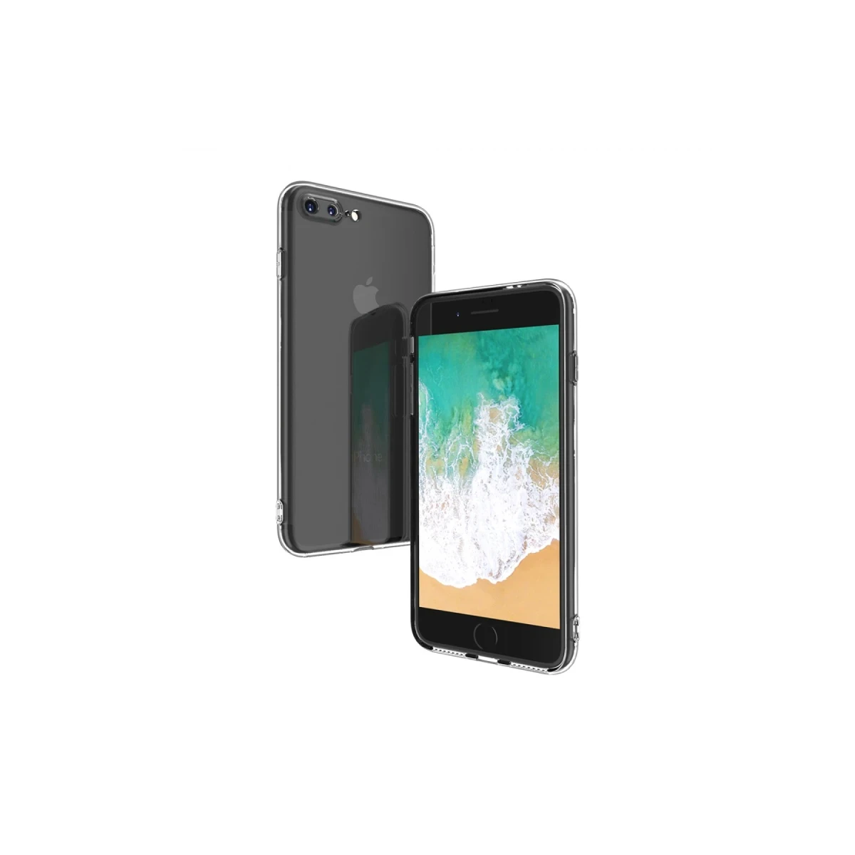 Newface Apple iPhone 8 Plus Kılıf Deluxe 2mm Şeffaf Silikon — görsel 9