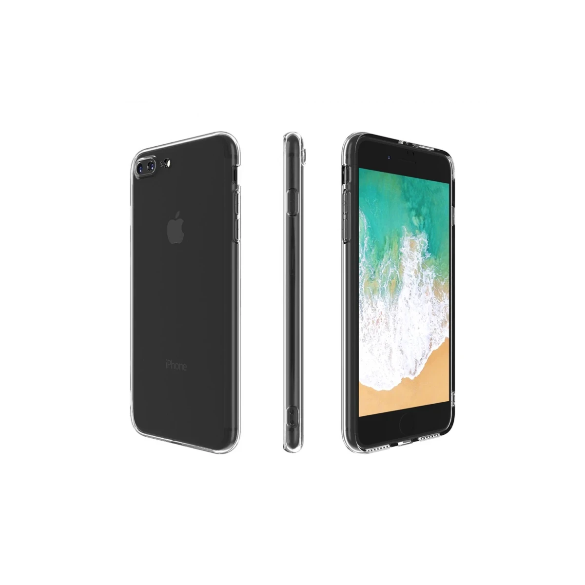 Newface Apple iPhone 8 Plus Kılıf Deluxe 2mm Şeffaf Silikon — görsel 11