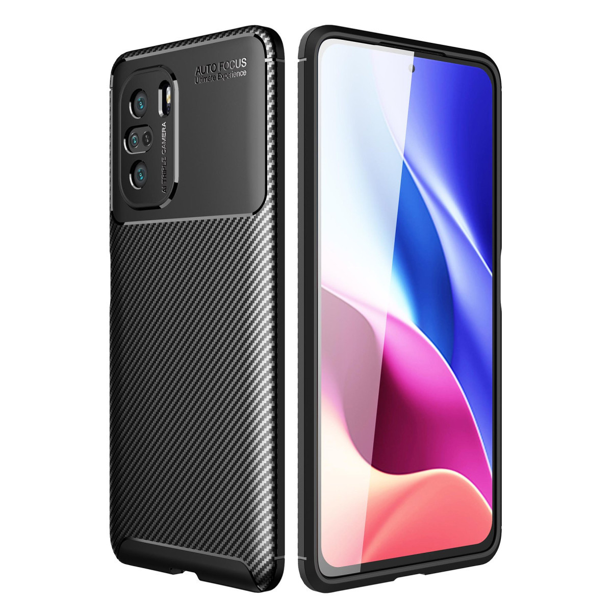 Newface Xiaomi Poco F3 Kılıf Auto Focus Karbon Kapak - Siyah — görsel 7