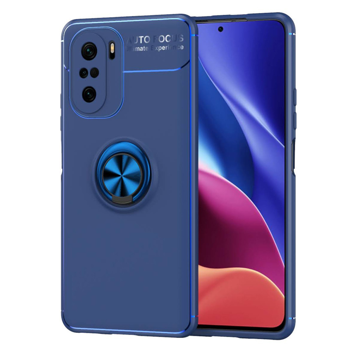 Newface Xiaomi Poco F3 Kılıf Range Yüzüklü Silikon - Mavi — görsel 7