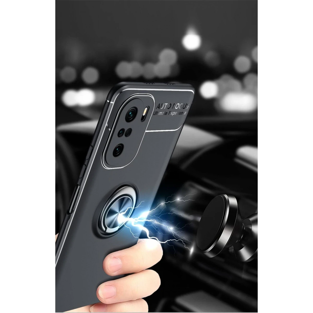Newface Xiaomi Poco F3 Kılıf Range Yüzüklü Silikon - Mavi — görsel 5