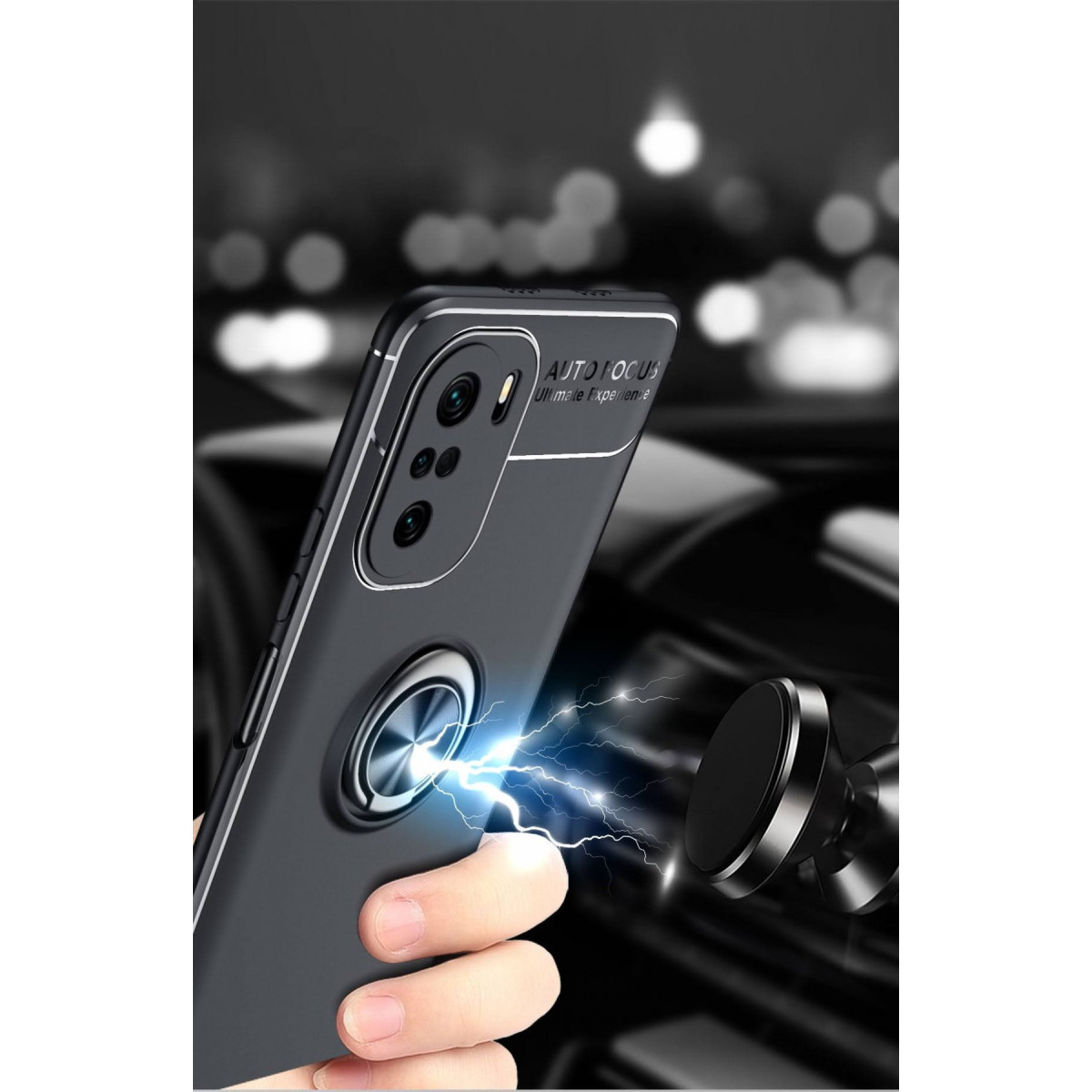 Newface Xiaomi Poco F3 Kılıf Range Yüzüklü Silikon - Mavi — görsel 8