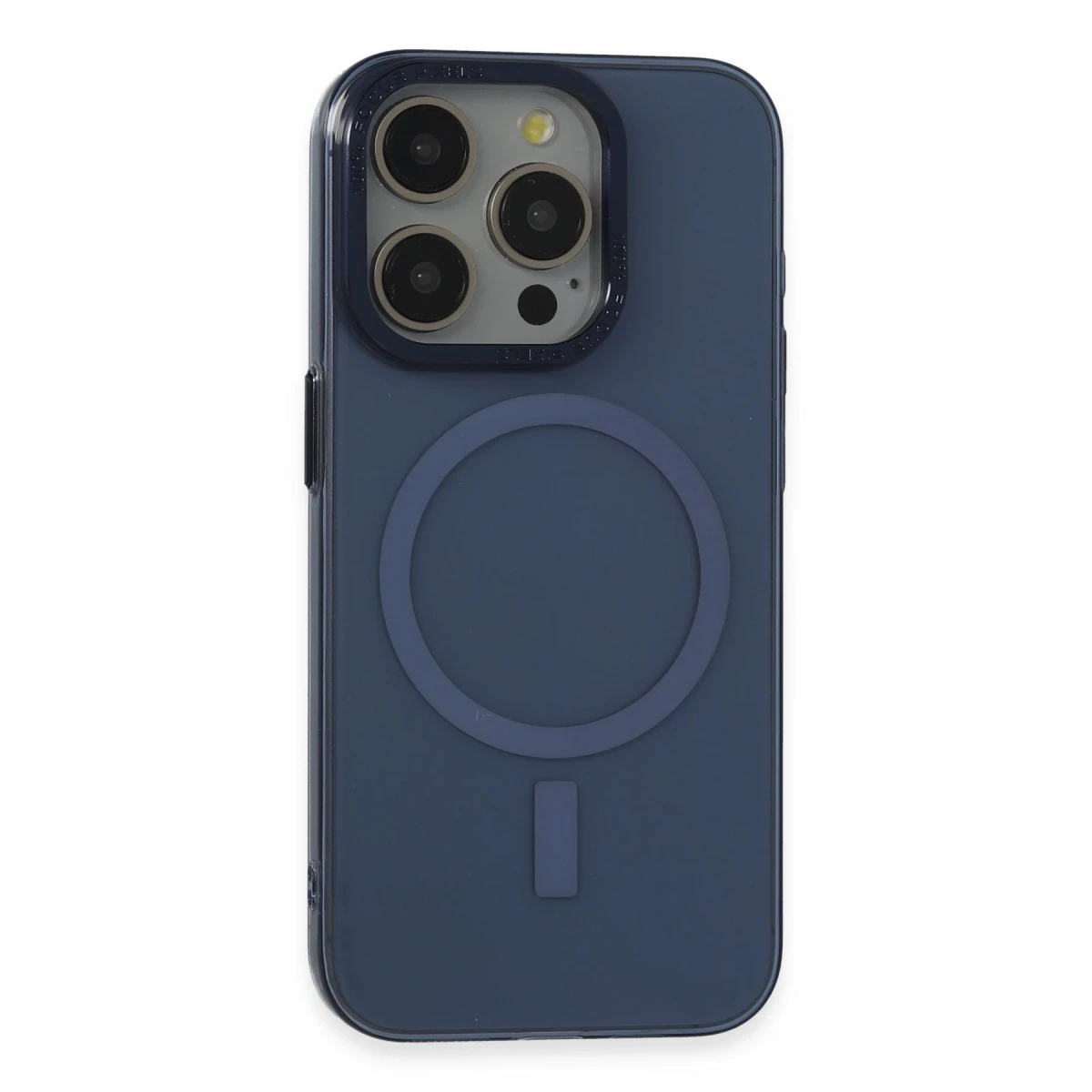 Newface Apple iPhone 15 Pro Kılıf Anka PC Magneticsafe Sert Metal Kapak - Lacivert