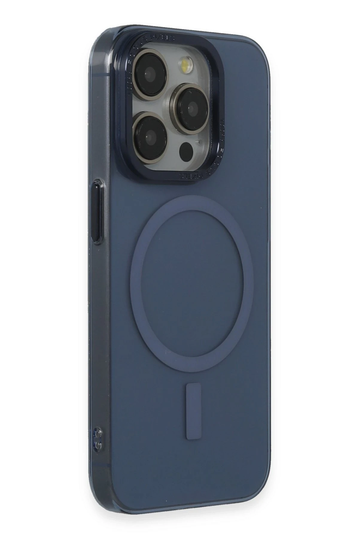 Newface iPhone 15 Pro Kılıf Anka PC Magneticsafe Sert Metal Kapak - Lacivert