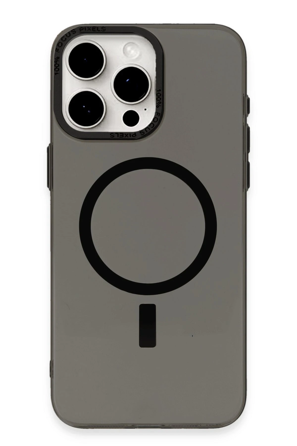 Newface Apple iPhone 15 Pro Max Kılıf Anka PC Magneticsafe Sert Metal Kapak - Siyah