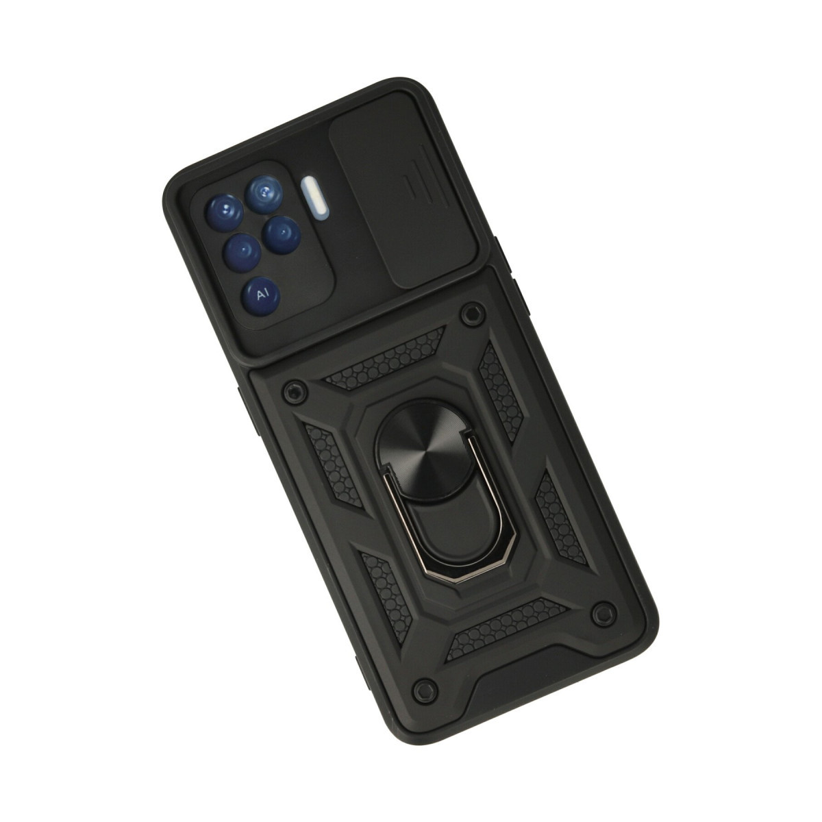 Newface Oppo Reno 5 Lite Kılıf Pars Lens Yüzüklü Silikon - Siyah — görsel 8
