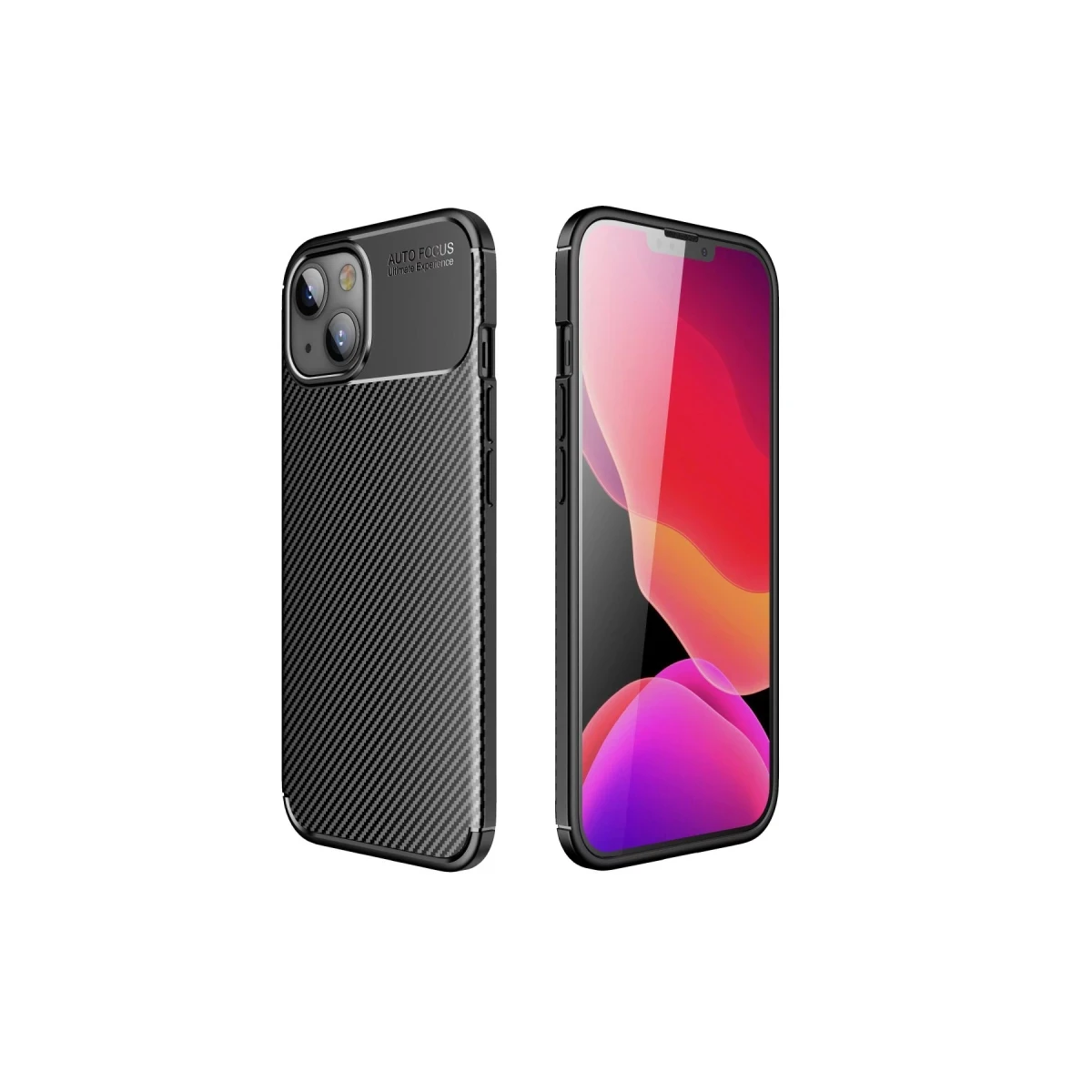Newface Apple iPhone 15 Plus Kılıf Auto Focus Karbon Kapak - Siyah — görsel 4