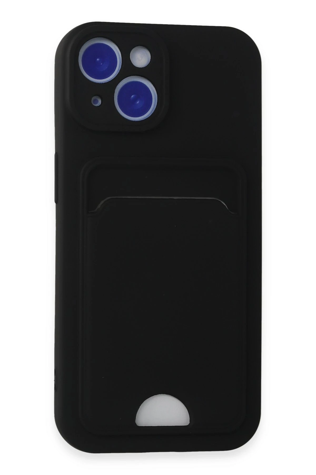 Newface Apple iPhone 15 Kılıf Kelvin Kartvizitli Silikon - Siyah