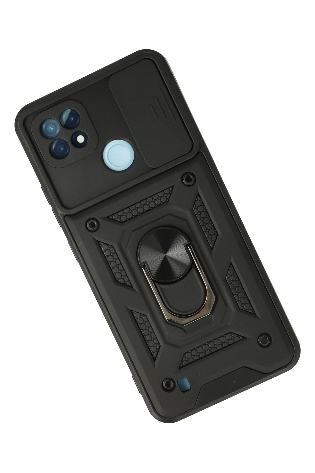 Newface Realme C21 Kılıf Pars Lens Yüzüklü Silikon - Siyah — görsel 2