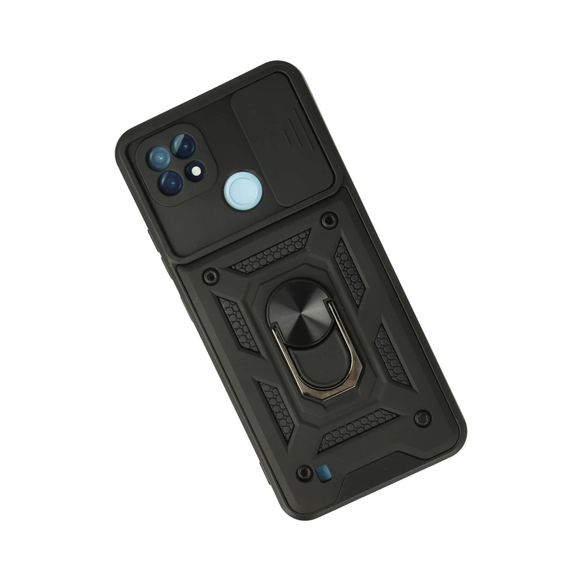 Newface Realme C21 Kılıf Pars Lens Yüzüklü Silikon - Siyah — görsel 5
