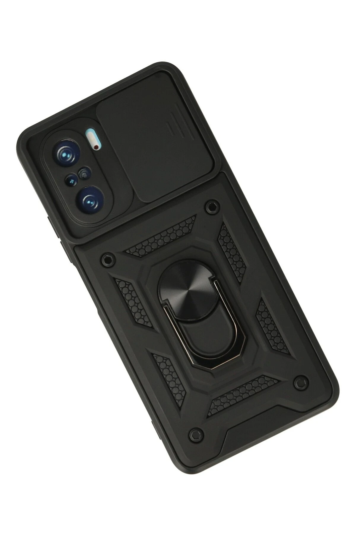 Newface Xiaomi Poco F3 Kılıf Pars Lens Yüzüklü Silikon - Siyah — görsel 2