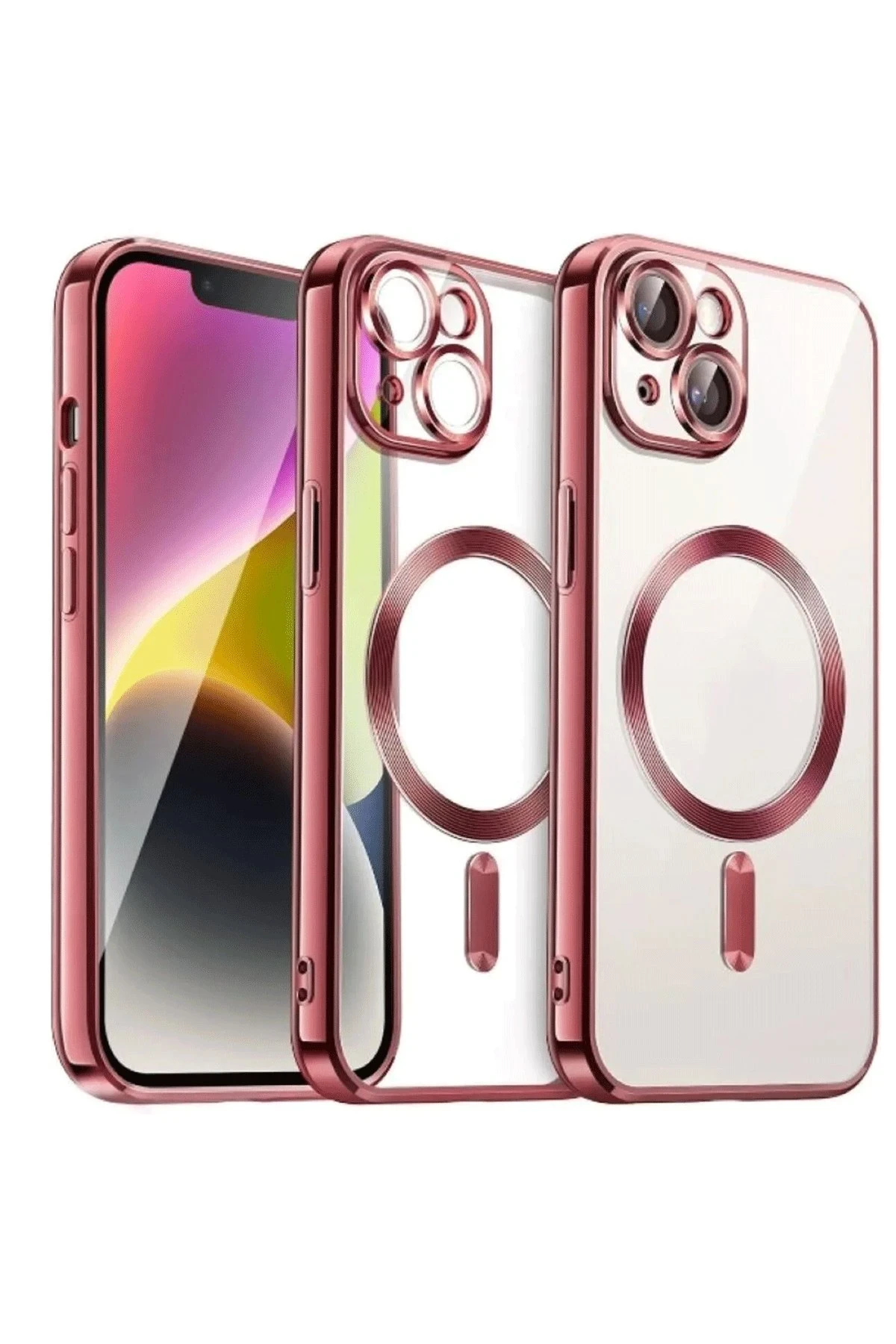 Newface iPhone 15 Kılıf Kross Magneticsafe Kapak - Kırmızı