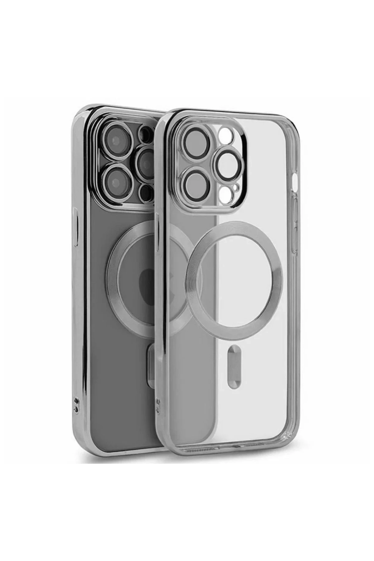 Newface iPhone 15 Pro Kılıf Kross Magneticsafe Kapak - Gümüş