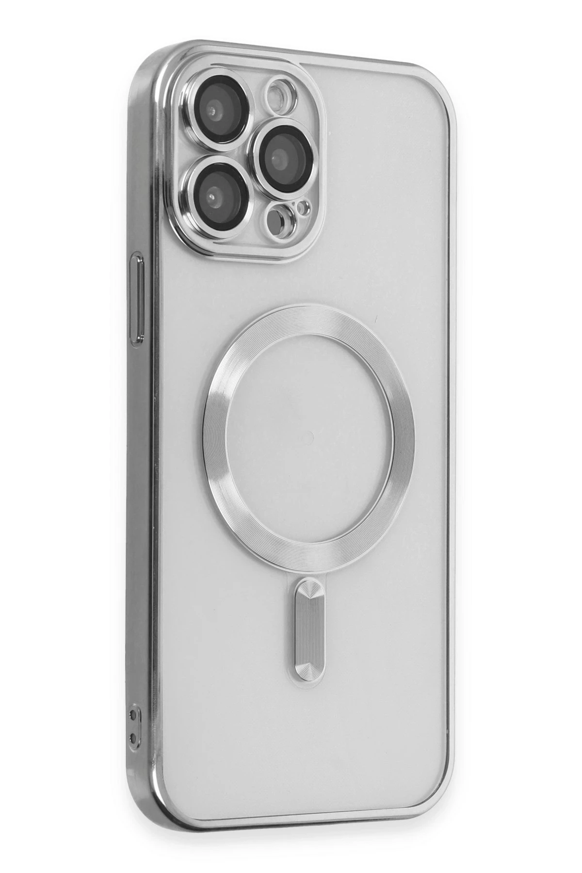 Newface iPhone 15 Pro Kılıf Kross Magneticsafe Kapak - Gümüş