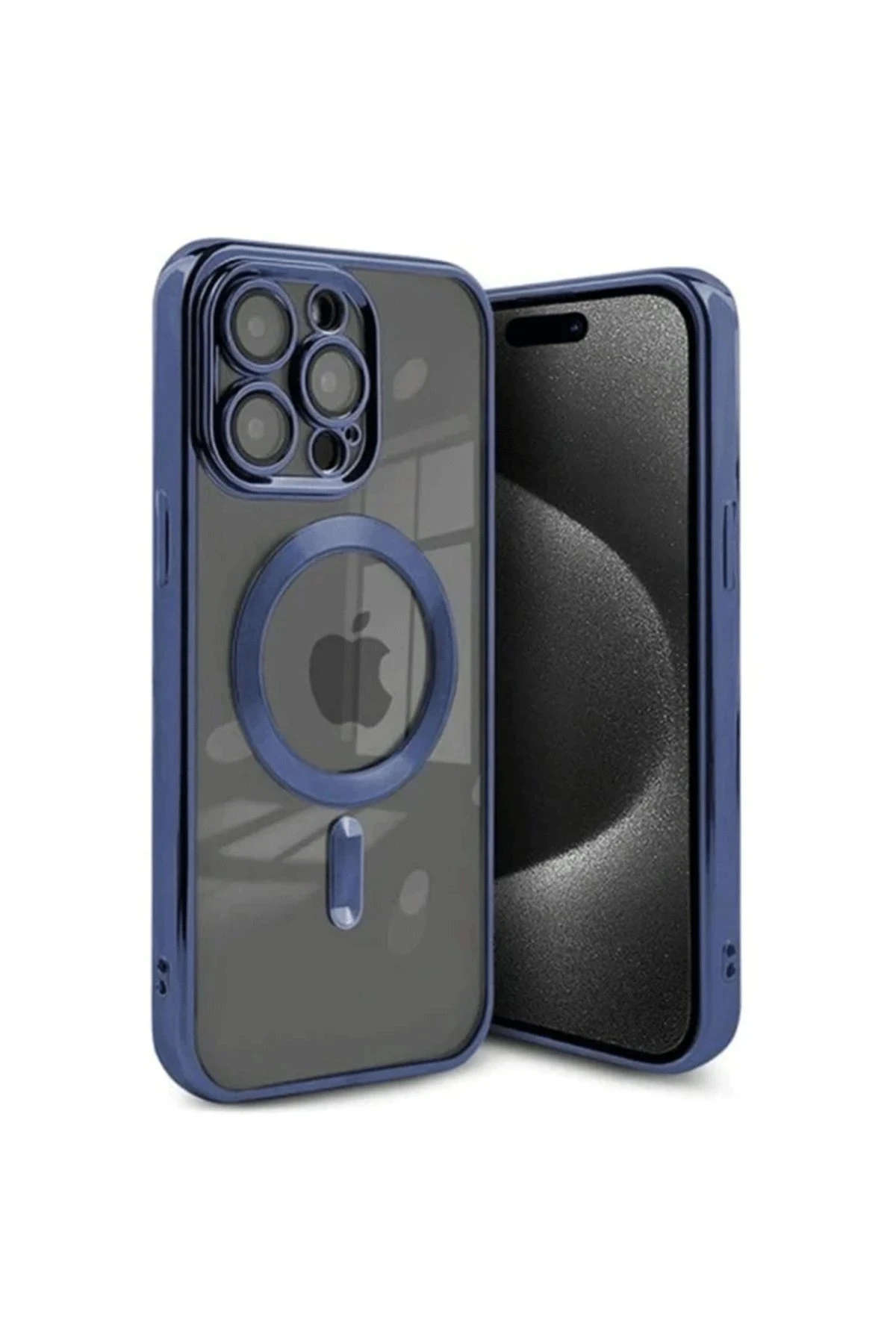 Newface iPhone 15 Pro Max Kılıf Kross Magneticsafe Kapak - Lacivert