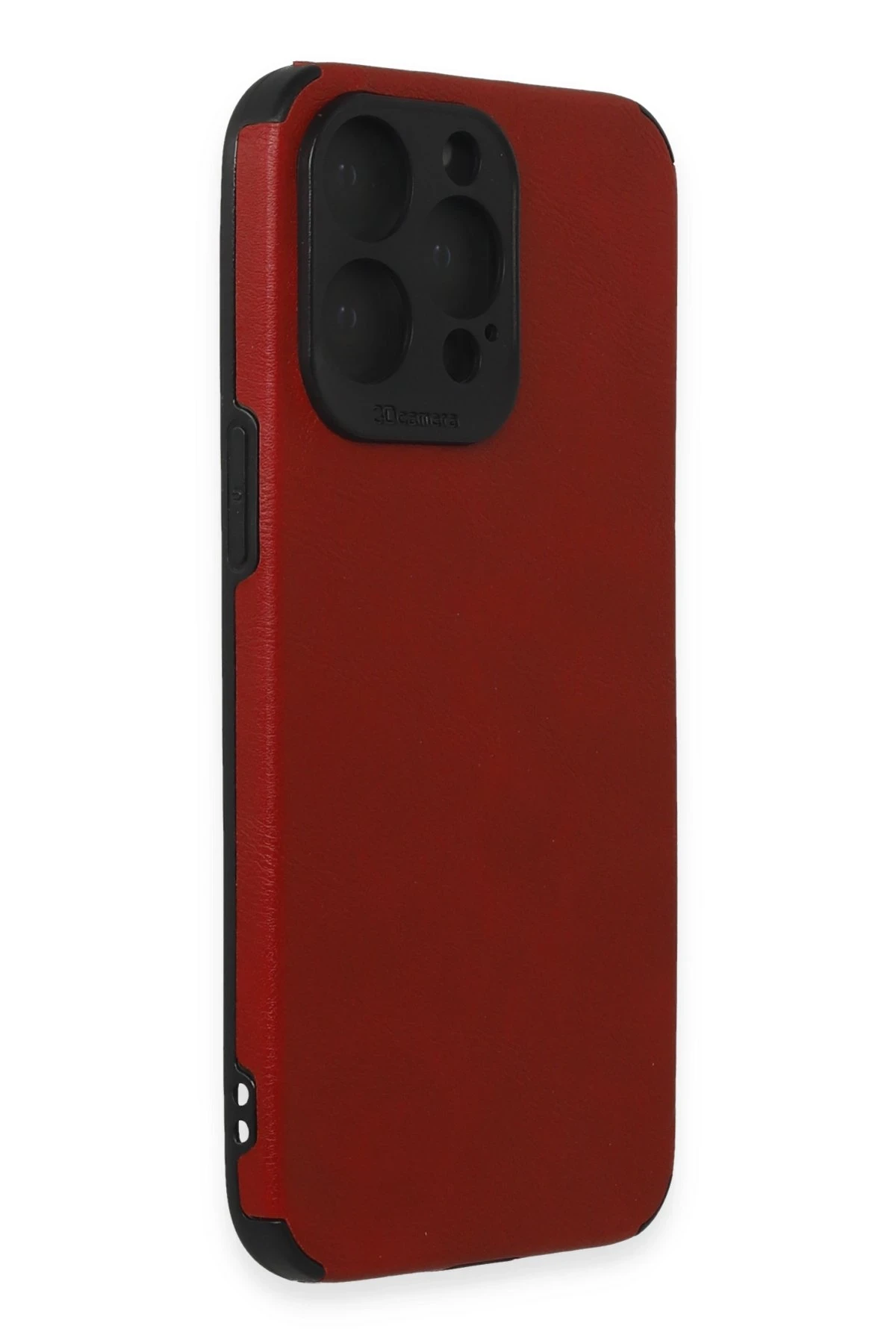Newface iPhone 15 Pro Kılıf Loop Deri Silikon - Kırmızı