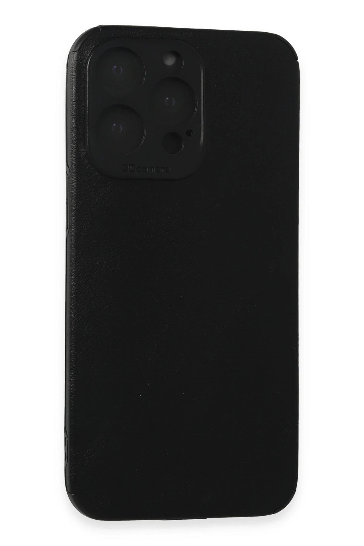 Newface Apple iPhone 15 Pro Max Kılıf Loop Deri Silikon - Siyah