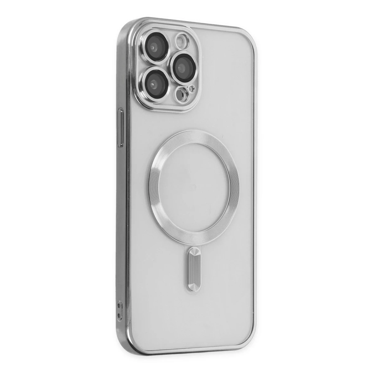 Newface Apple iPhone 13 Pro Max Kılıf Kross Magneticsafe Kapak - Gümüş