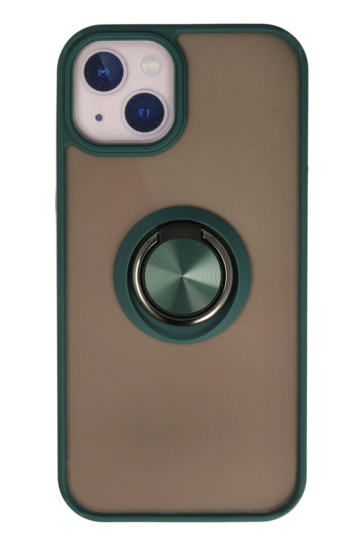 Newface iPhone 15 Kılıf Montreal Yüzüklü Silikon Kapak - Yeşil