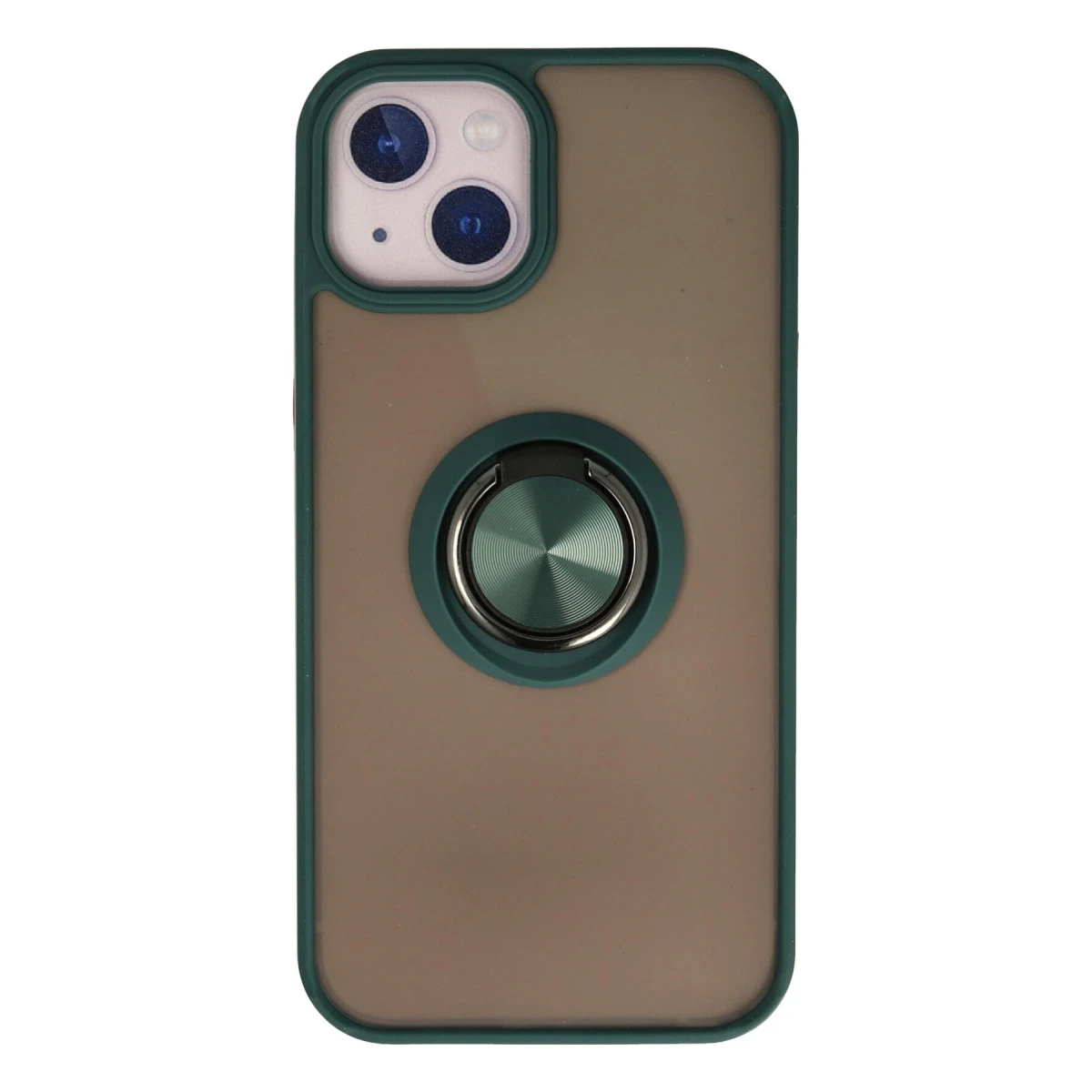 Newface Apple iPhone 15 Kılıf Montreal Yüzüklü Silikon Kapak - Yeşil