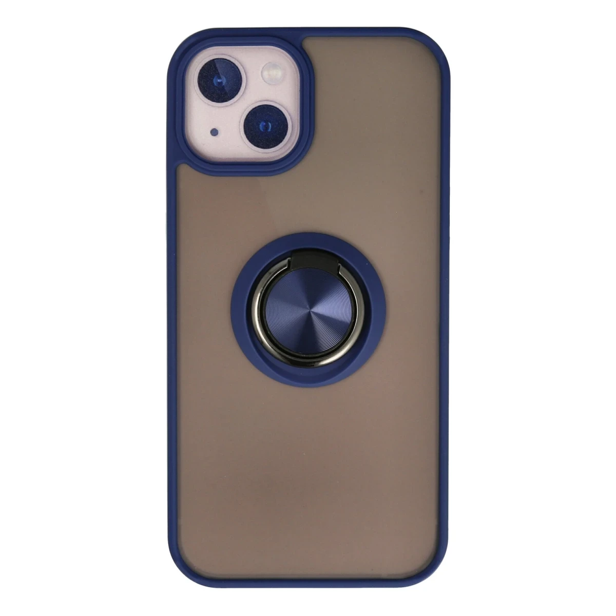 Newface Apple iPhone 15 Kılıf Montreal Yüzüklü Silikon Kapak - Lacivert