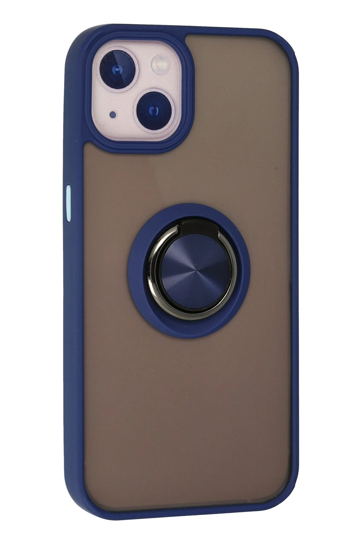 Newface iPhone 15 Kılıf Montreal Yüzüklü Silikon Kapak - Lacivert