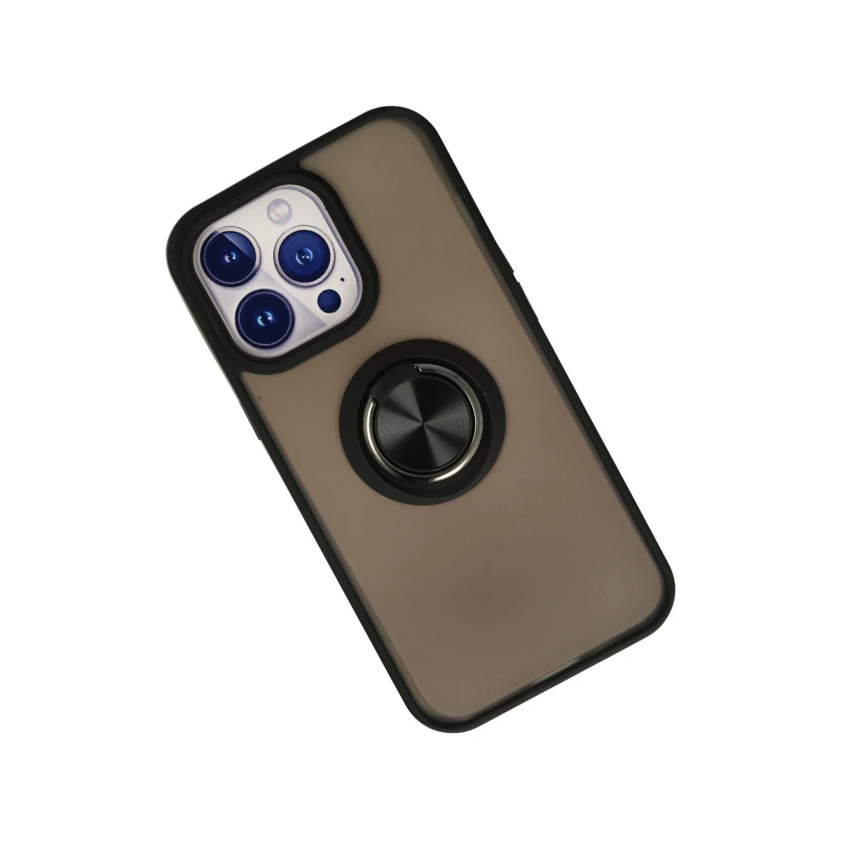 Newface Apple iPhone 15 Pro Kılıf Montreal Yüzüklü Silikon Kapak - Siyah — görsel 5