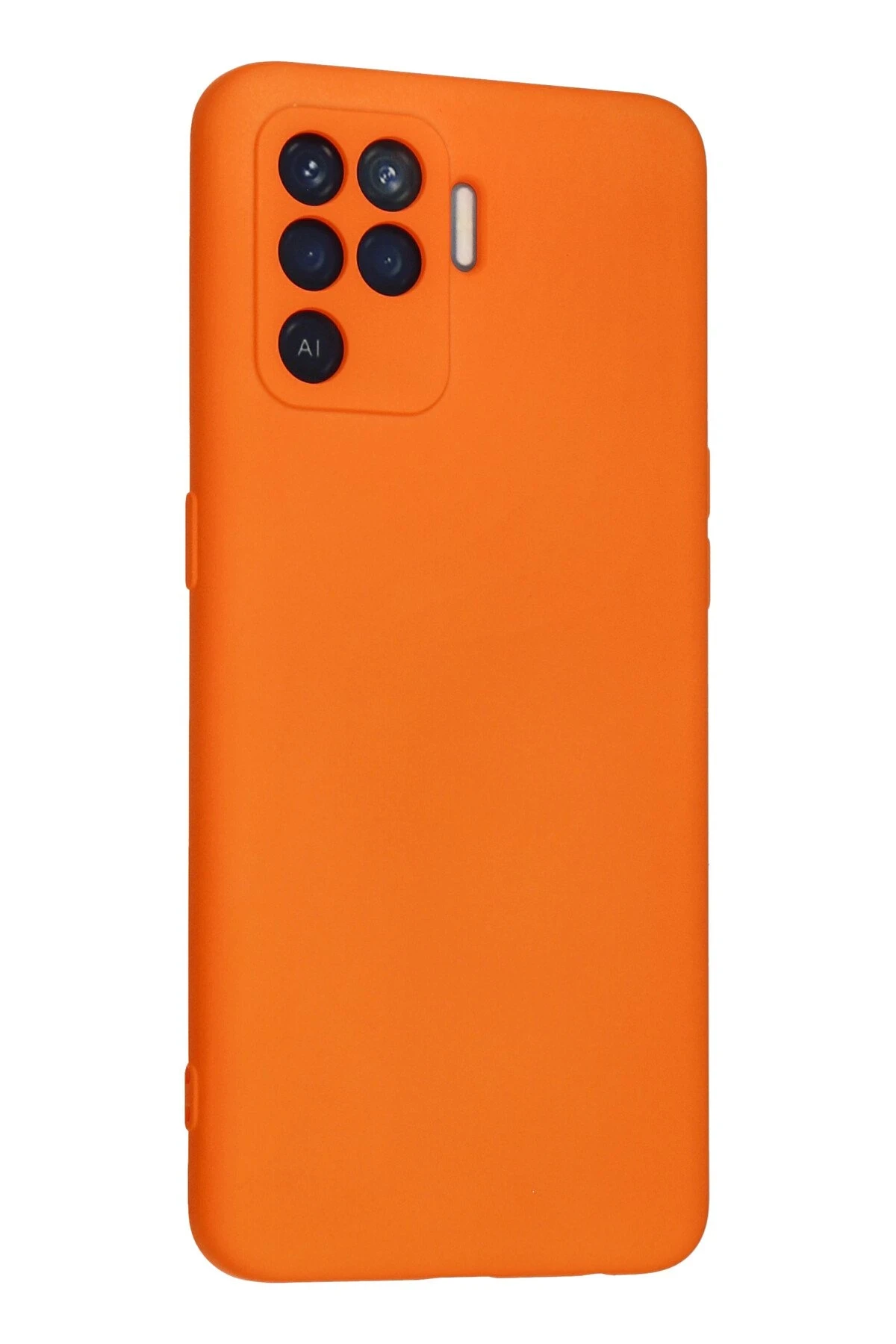 Newface Oppo Reno 5 Lite Kılıf Nano içi Kadife Silikon - Turuncu