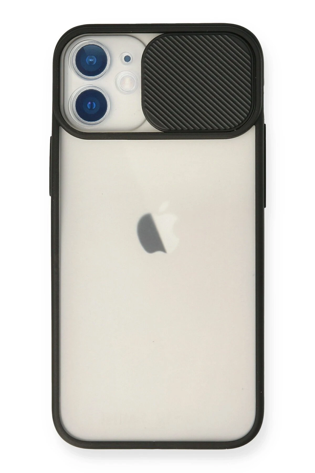Newface Apple iPhone 11 Kılıf Palm Buzlu Kamera Sürgülü Silikon - Siyah