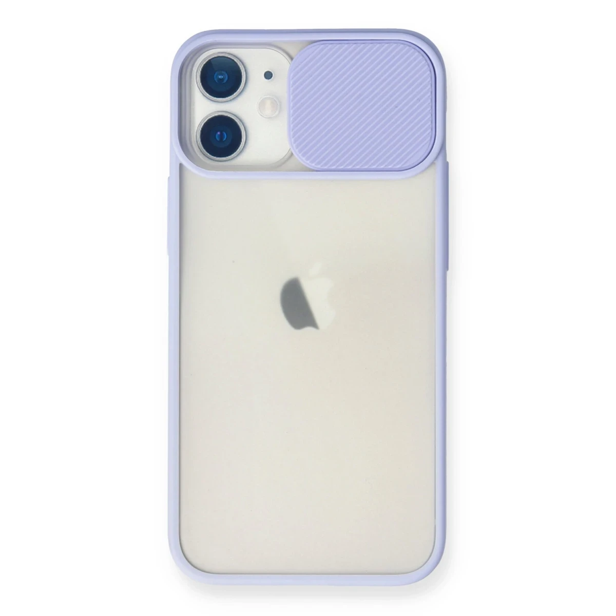 Newface Apple iPhone 11 Kılıf Palm Buzlu Kamera Sürgülü Silikon - Lila